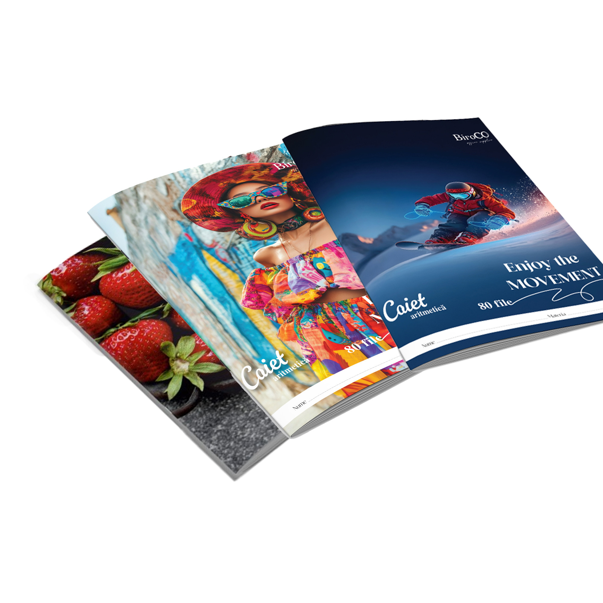 Caiet A4 cu 80 de file, liniatura aritmetica, 60 g/mp, coperta multicolora - imagine 5